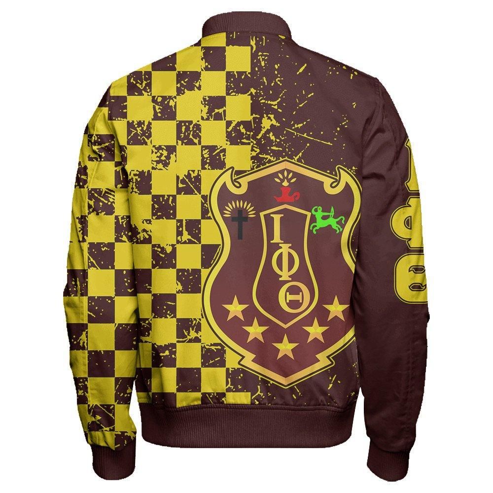 Iota Phi Theta Caro Style Sleeve Zip Bomber Jacket J09