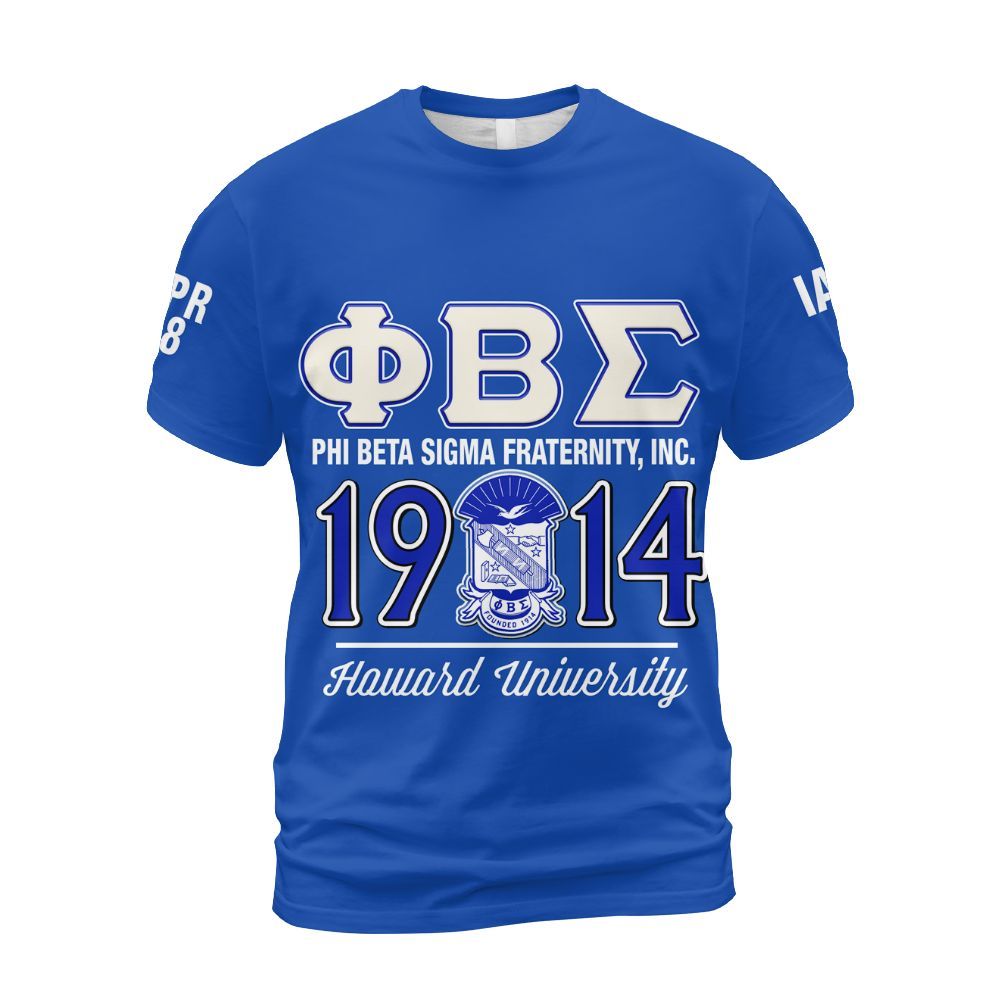 Ireishprint ΦΒΣ Custom Probate Line Shirt, Personalized Royal Blue Lettered Fraternity Shirt