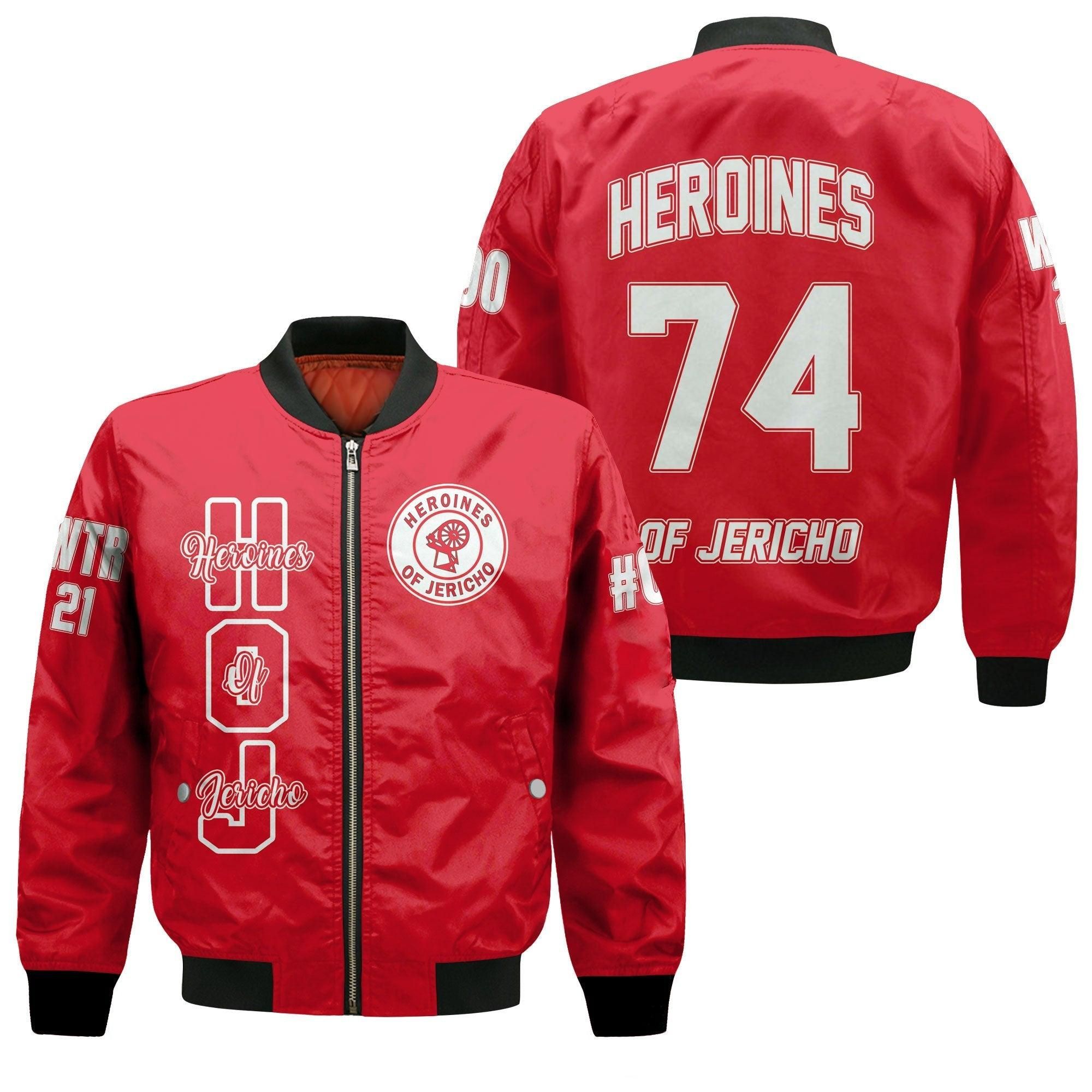 (Custom) Wonder Print Shop Jacket - Heroines Of Jericho Sleeve Zip Bomber Jacket RLT8