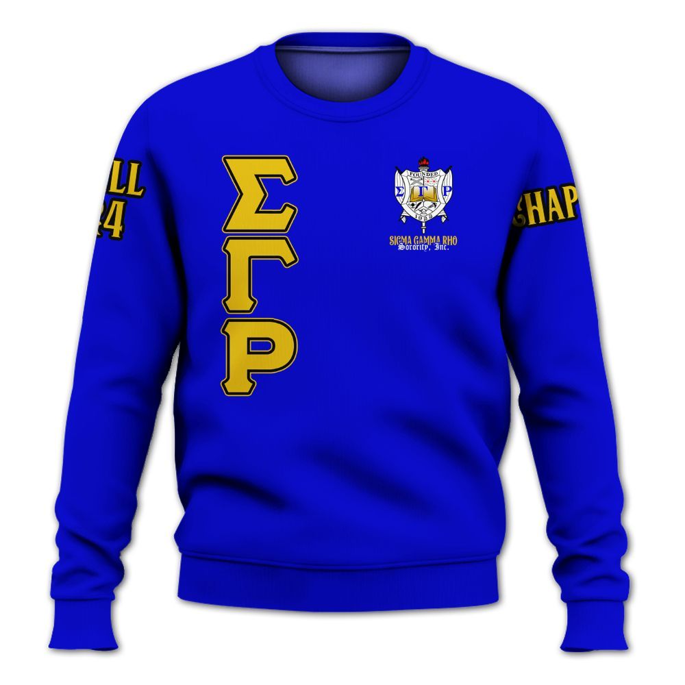 Ireishprint Sigma Gamma Rho Custom Chapter Shirt, Personalized Royal Blue Shirt Sigma Gamma Rho 1922 Sorority Sweatshirt