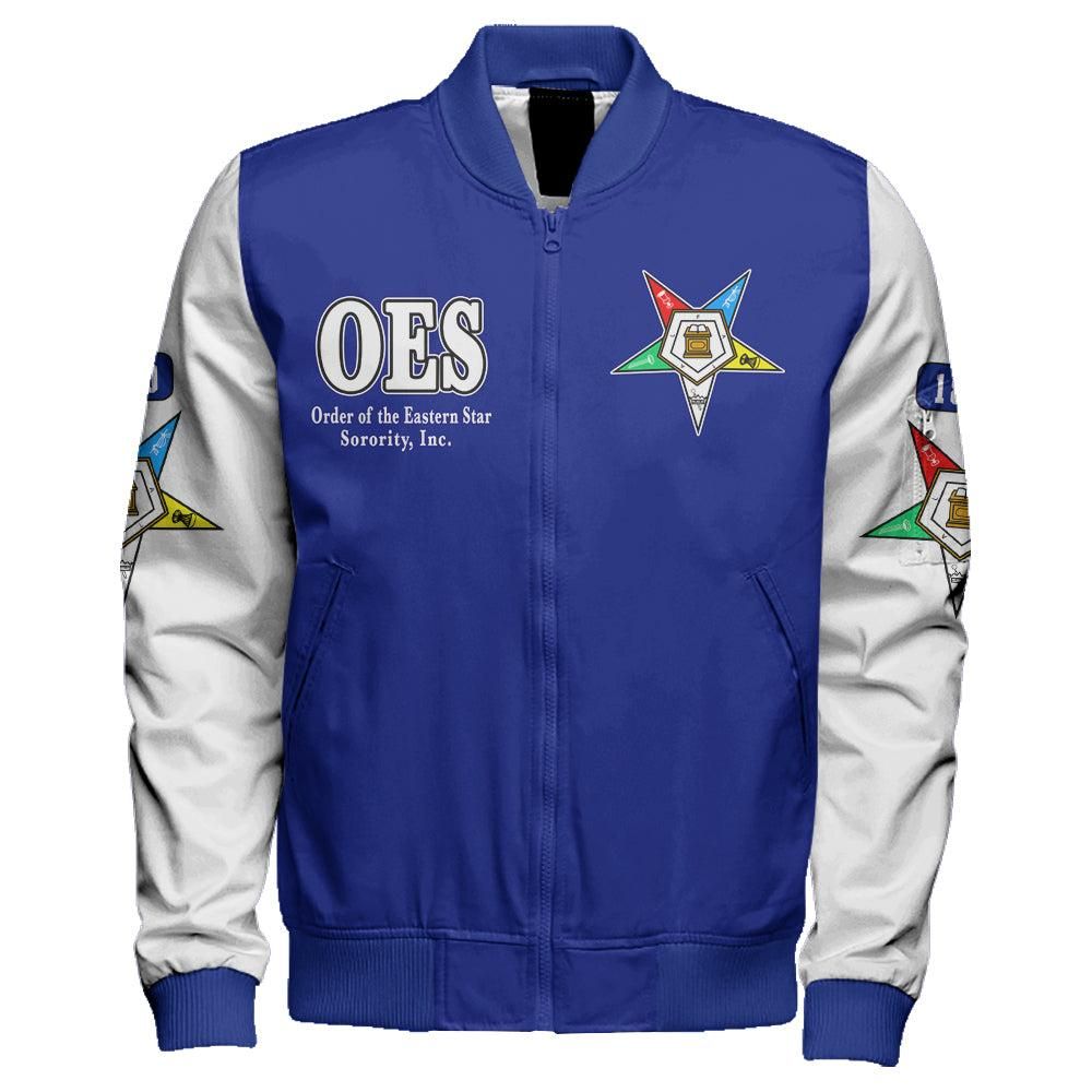 Order Of The Eastern Star Varsity Sleeve Zip Bomber Jacket T09