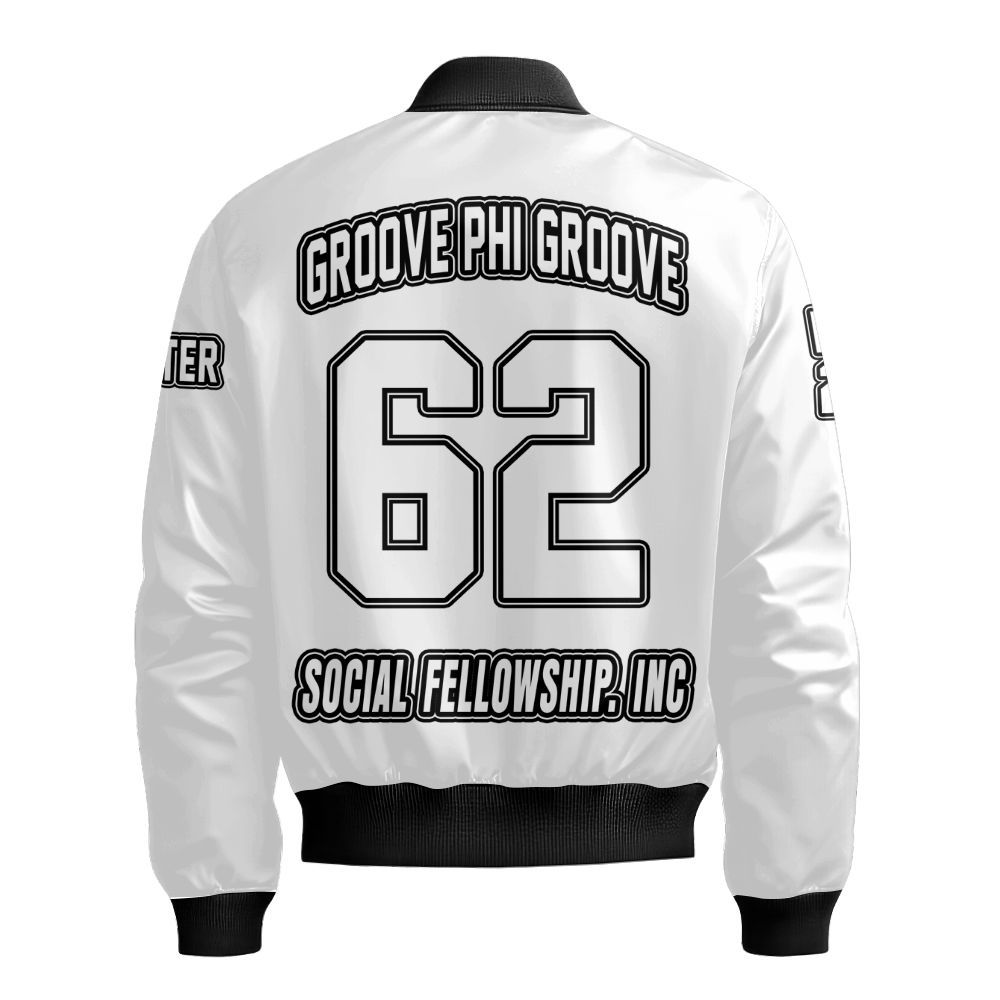 Ireishprint Groove Phi Groove Custom Chapter Shirt, Personalized Black White Shirt Groove Phi Groove Fraternity Bomber Jacket