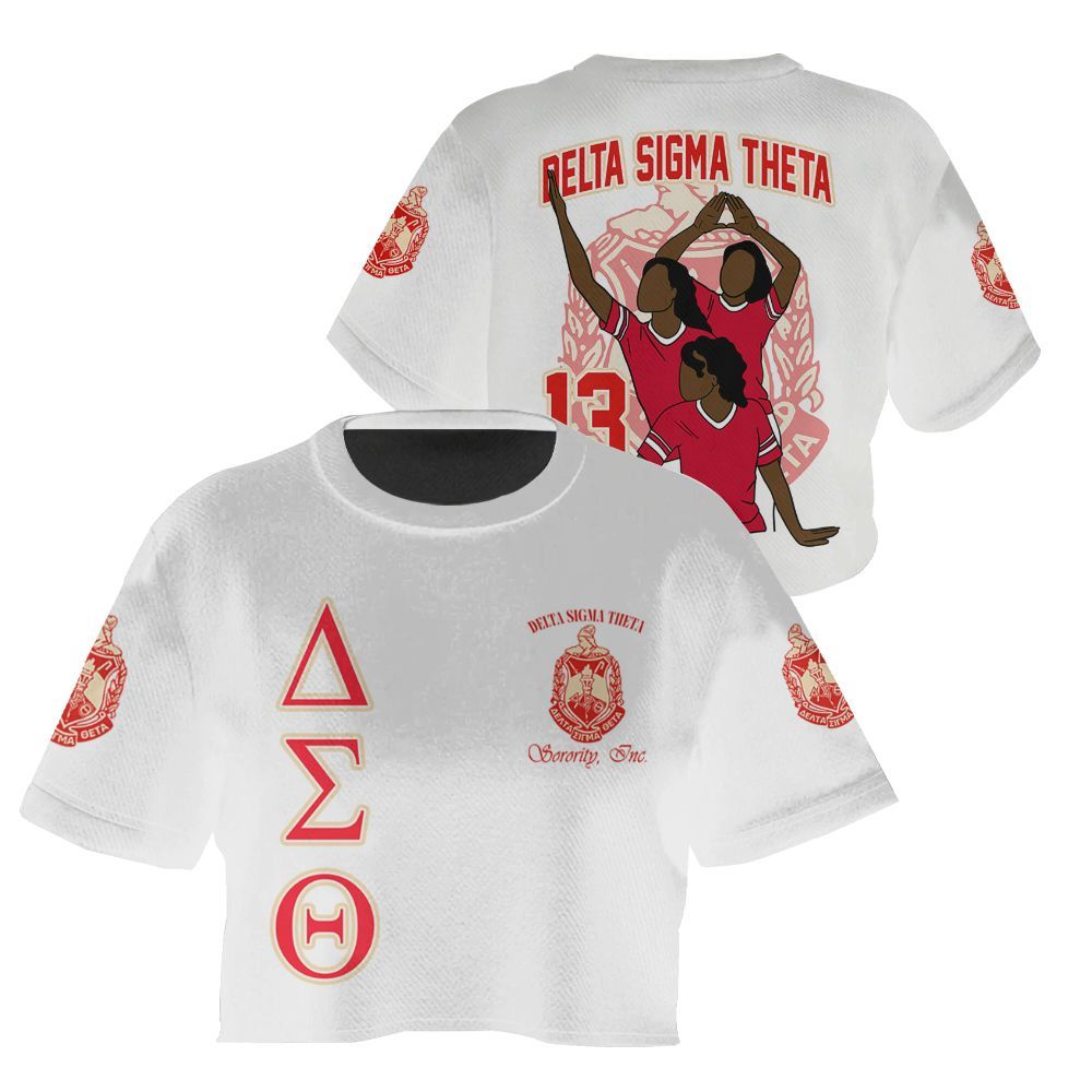 Ireishprint Delta Sigma Theta Crop Shirt, Founded 1913 Crimson Delta Sigma Theta Sorority Crop Top 3D