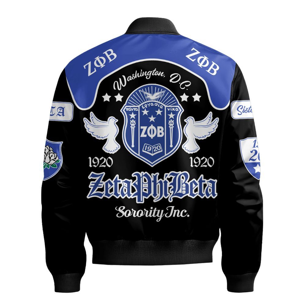 Ireishprint Zeta Phi Beta Shirt, Zeta Phi Beta Style Z Phi B 1920 Dove Curve Style 1920 Sorority Bomber Jacket