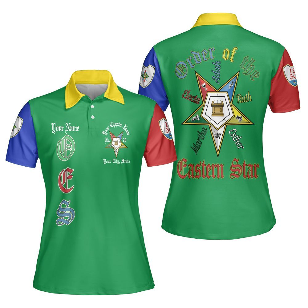 Ireishprint OES Custom Legacy Polo Shirt, Martha Pentagon Sisters Order Of The Eastern Star OES Polo Shirt Sorority Polo Shirt