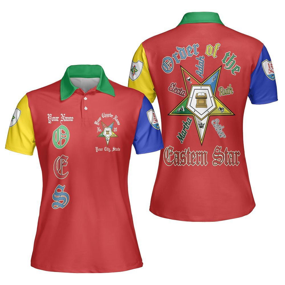 Ireishprint OES Custom Legacy Polo Shirt, Electa Pentagon Sisters Order Of The Eastern Star OES Polo Shirt Sorority Polo Shirt