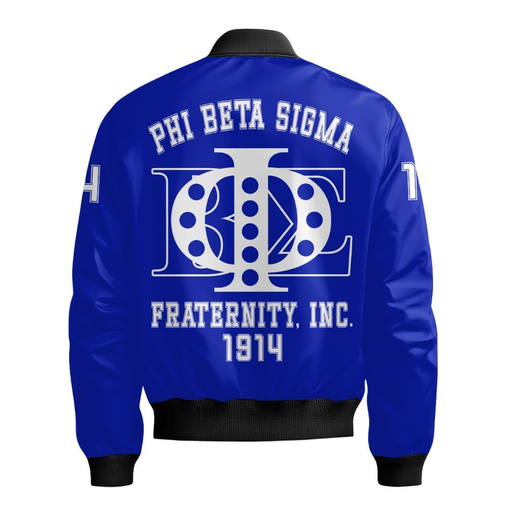 Ireishprint ΦΒΣ Crossing Jacket, Royal Blue ΦΒΣ Jacket 1914 Fraternity Bomber Jacket