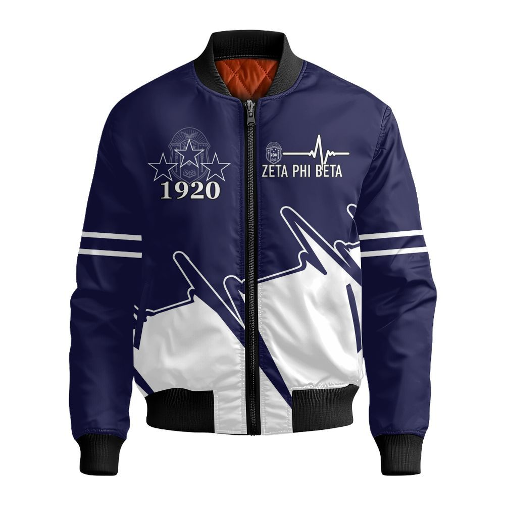 Ireishprint Zeta Phi Beta Custom Off Shoulder Sweatshirt, Zeta Phi Beta Heart Beat Custom Off Shoulder Sweatshirt Style 1913 Sorority Bomber Jacket