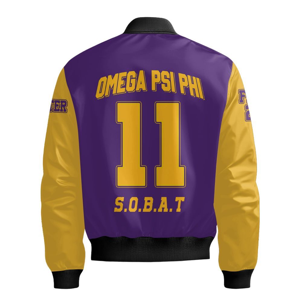 Ireishprint ΩΨΦ Custom Chapter Shirt, Personalized Gold Sleeves Style Shirt ΩΨΦ Fraternity Bomber Jacket