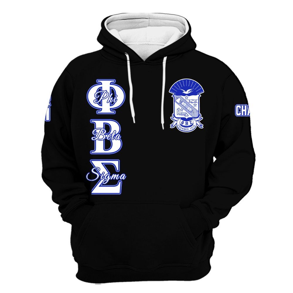 Ireishprint ΦΒΣ Custom Chapter Shirt, Personalized Black Shirt ΦΒΣ Fraternity Hoodie