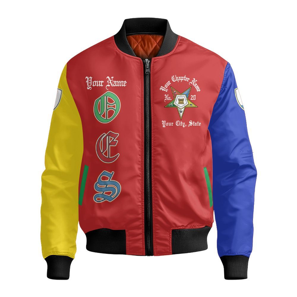 Ireishprint OES Custom Legacy Shirt, Electa Pentagon Sisters Order Of The Eastern Star OES Sorority Bomber Jacket