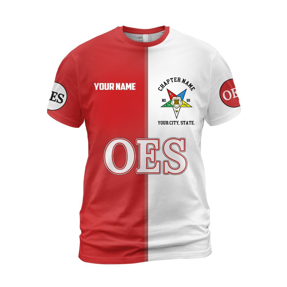 Ireishprint OES Custom Legacy Shirt, Red Circle Legacy Style Order Of The Eastern Star OES Shirt