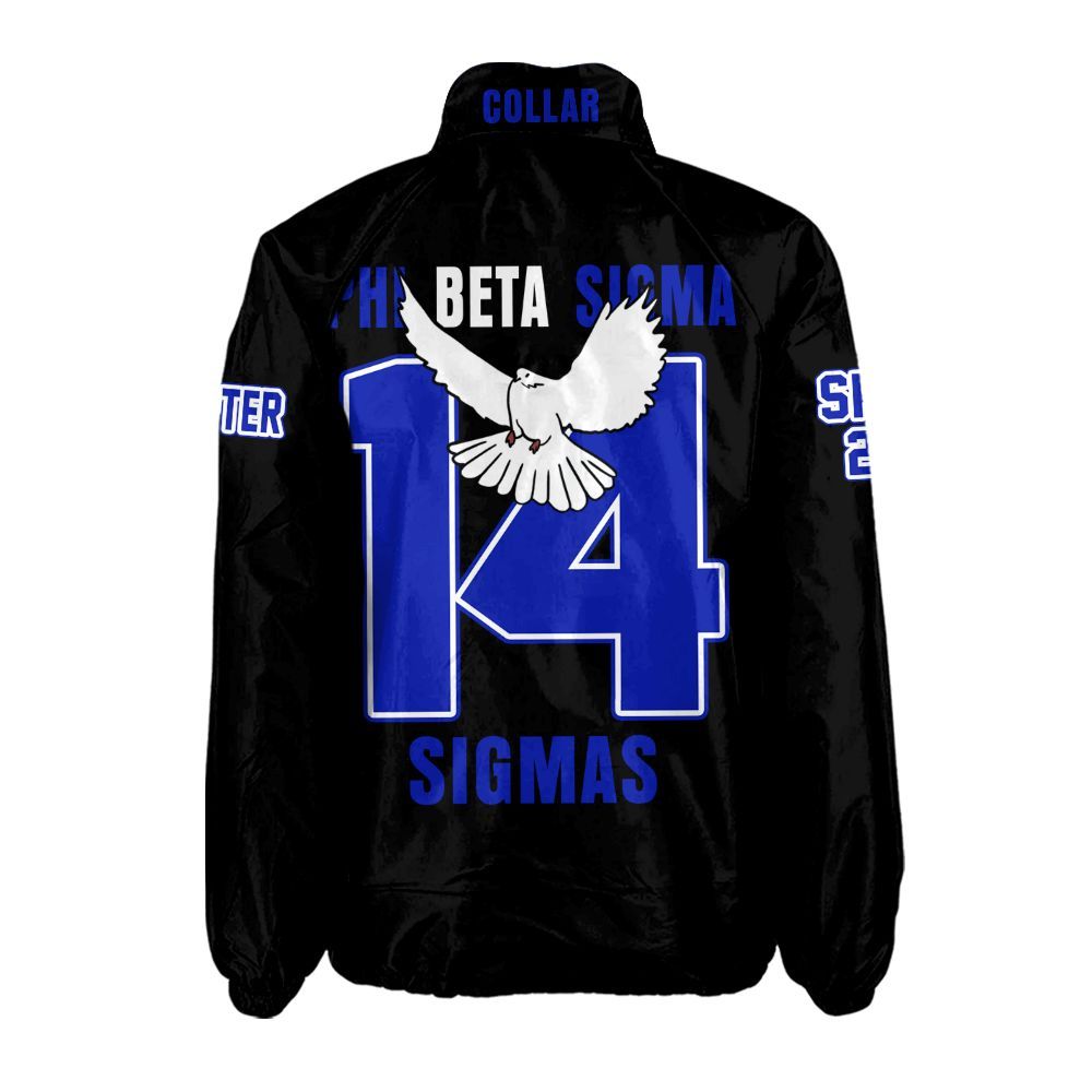 Ireishprint ΦΒΣ Custom Line Crossing Jacket, Personalized Dove Black Royal Blue Jacket 1914 Fraternity Crossing Jacket