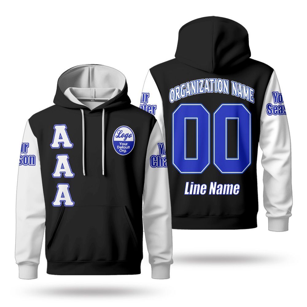 Custom Chapter Hoodie, Phi Beta Sigma Royal Blue White Sleeve 1914 Fraternity Hoodie