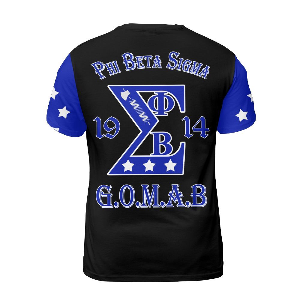 Ireishprint ΦΒΣ Shirt, Three Stars Black Shirt ΦΒΣ Fraternity Shirt