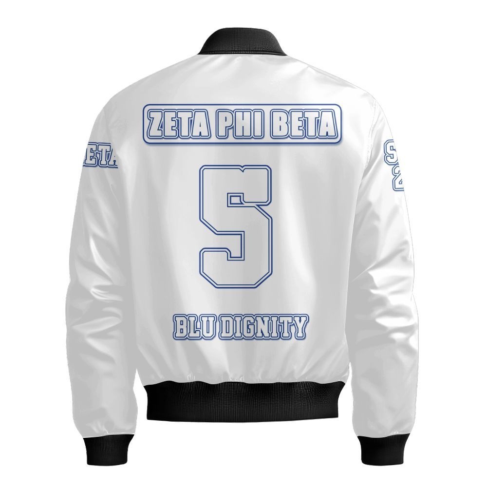 Ireishprint Zeta Phi Beta Custom Chapter, Personalized Your Own Z Phi B White Varsity Jacket 1920 Zeta Phi Beta Sorority Bomber Jacket