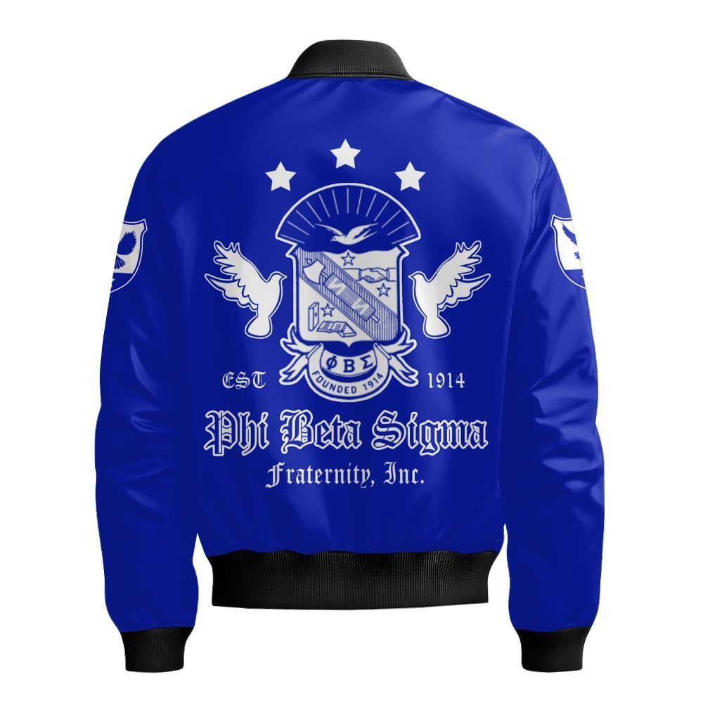 Ireishprint ΦΒΣ Polo Shirt, Dove Royal Blue Polo Shirt 1914 Fraternity Bomber Jacket