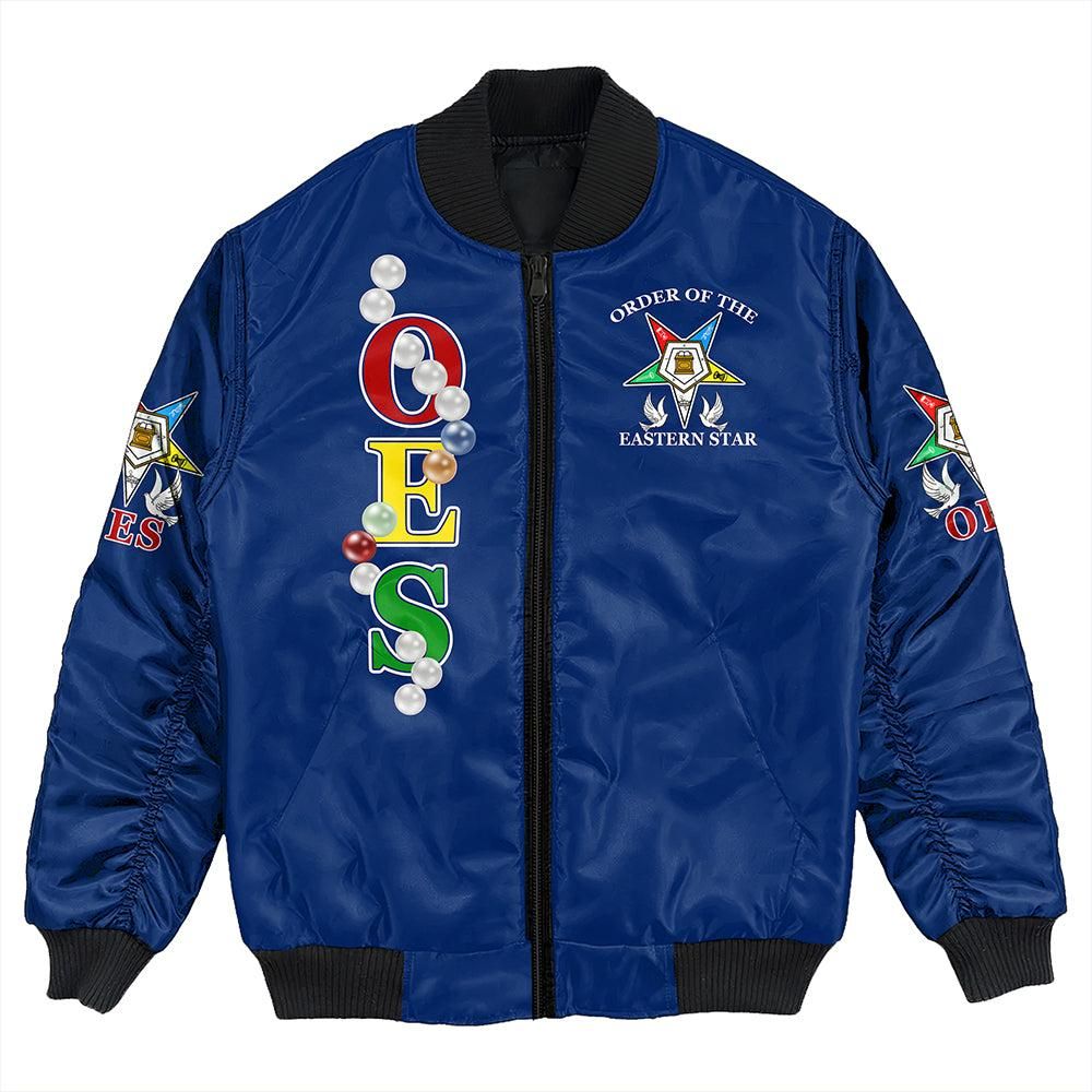 Order Of The Eastern Star Pearls Blue Bomber Jacket T09