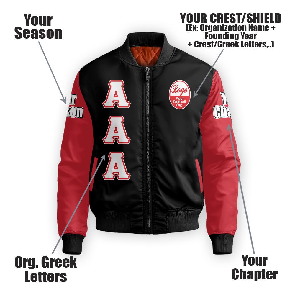 Custom Chapter Bomber Jacket, Delta Sigma Theta Crimson Sleeves 1913 Sisterhood Sorority Bomber Jacket