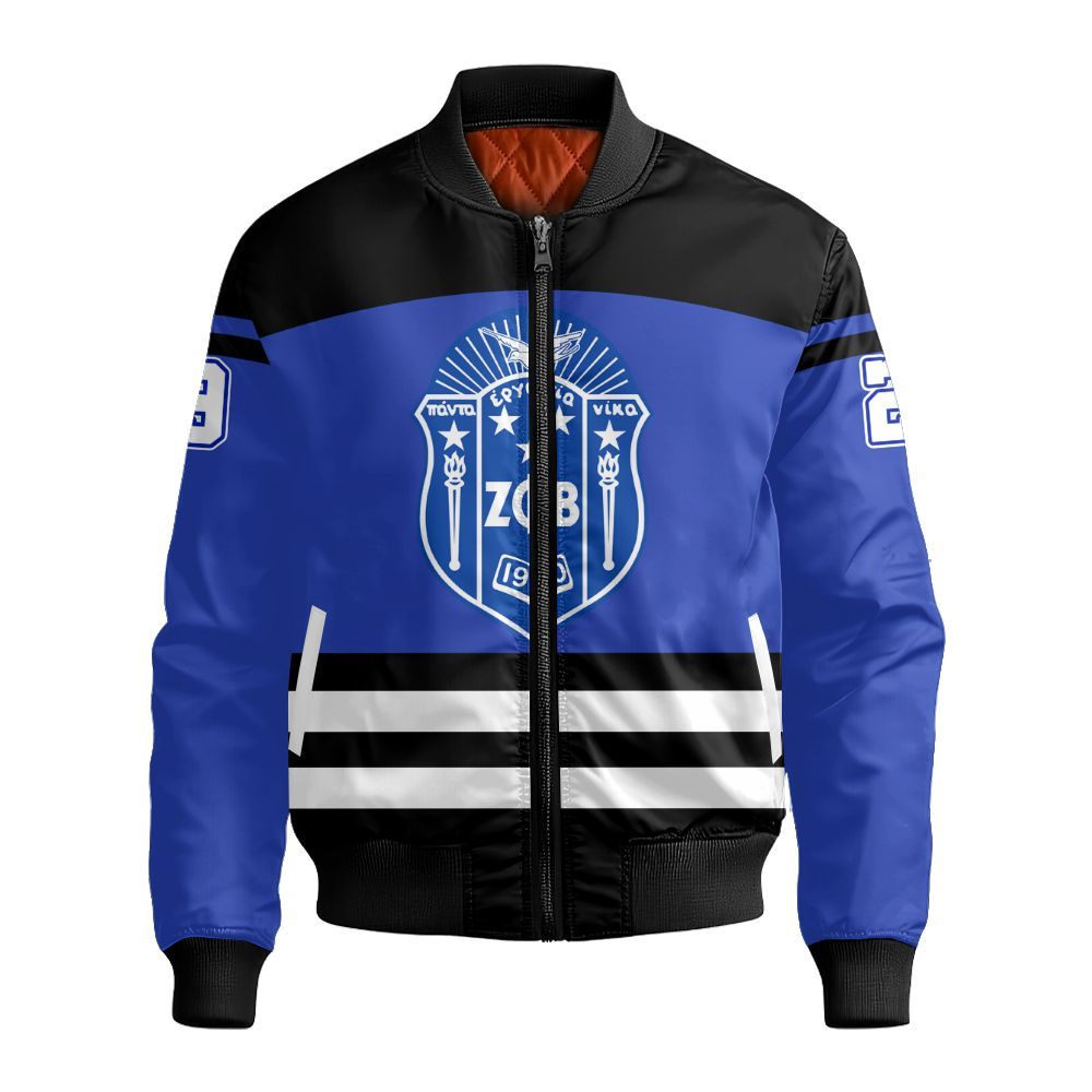 Ireishprint Zeta Phi Beta Custom Name Shirt, Zeta Phi Beta Personalized Black Line Shirt Z Phi B Sorority Bomber Jacket