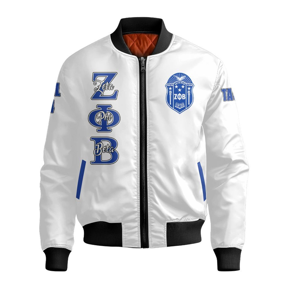 Ireishprint Zeta Phi Beta Custom Chapter Crop Shirt, Personalized Your Z Phi B White Shirt 1920 Zeta Phi Beta Sorority Bomber Jacket