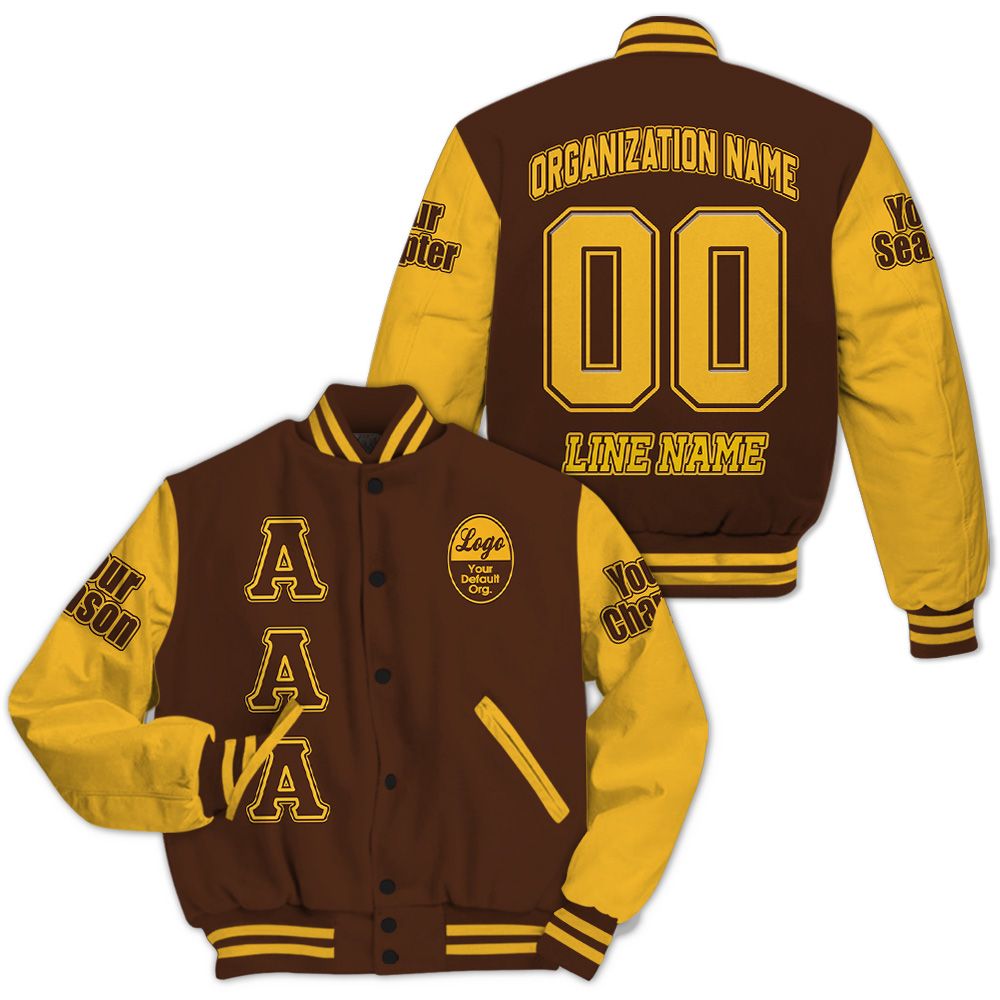 Custom Chapter Varsity Jacket, Iota Phi Theta Charcoal Brown Fraternity Jacket