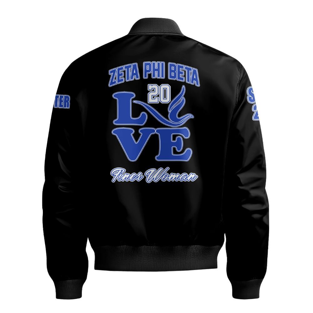Ireishprint Zeta Phi Beta Custom Chapter Crop Shirt, Personalized Love Zeta Dove Z Phi B Black 1920 Sorority Bomber Jacket
