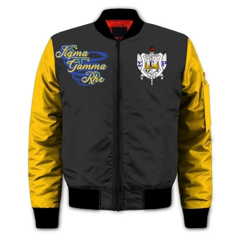 I Am Sigma Gamma Rho Girl Sleeve Zip Bomber Jacket