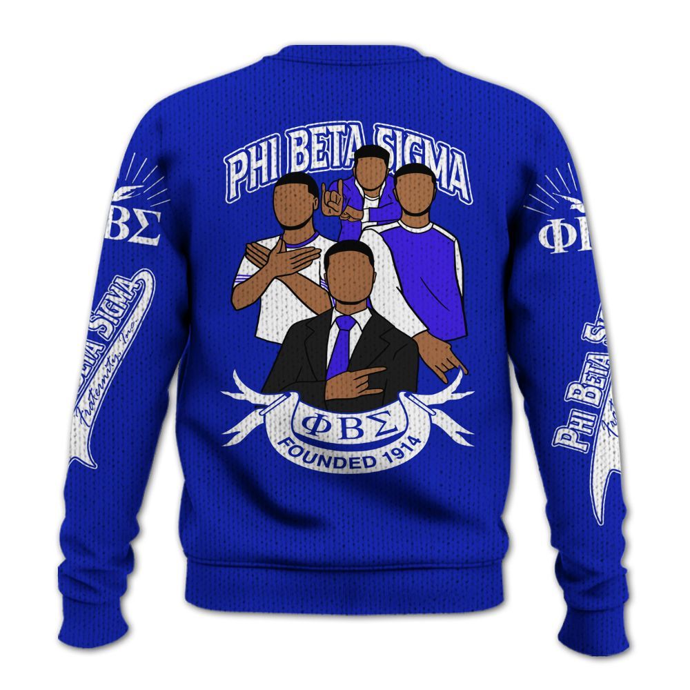 Ireishprint ΦΒΣ Shirt, Brotherhood Founded 1914 Royal Blue Shirt Fraternity Knitted Sweater