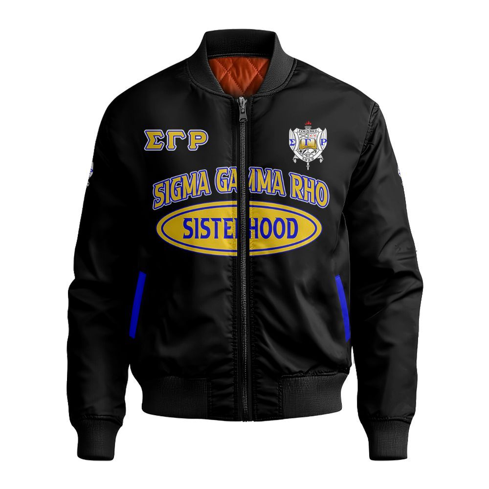 Ireishprint Sigma Gamma Rho Crop Shirt, Sisterhood Black Sigma Gamma Rho Sorority Bomber Jacket