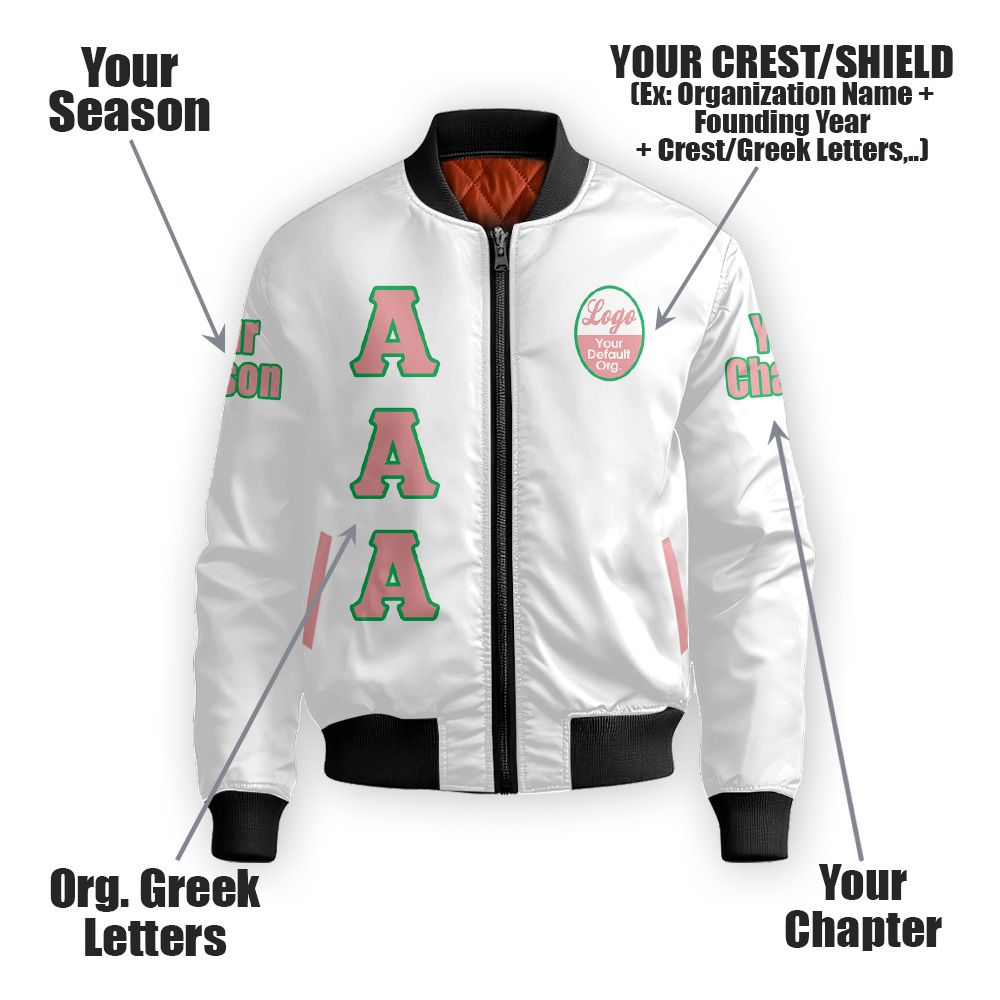 Custom Chapter Bomber Jacket, Alpha Kappa Alpha 1908 Sorority Bomber Jacket