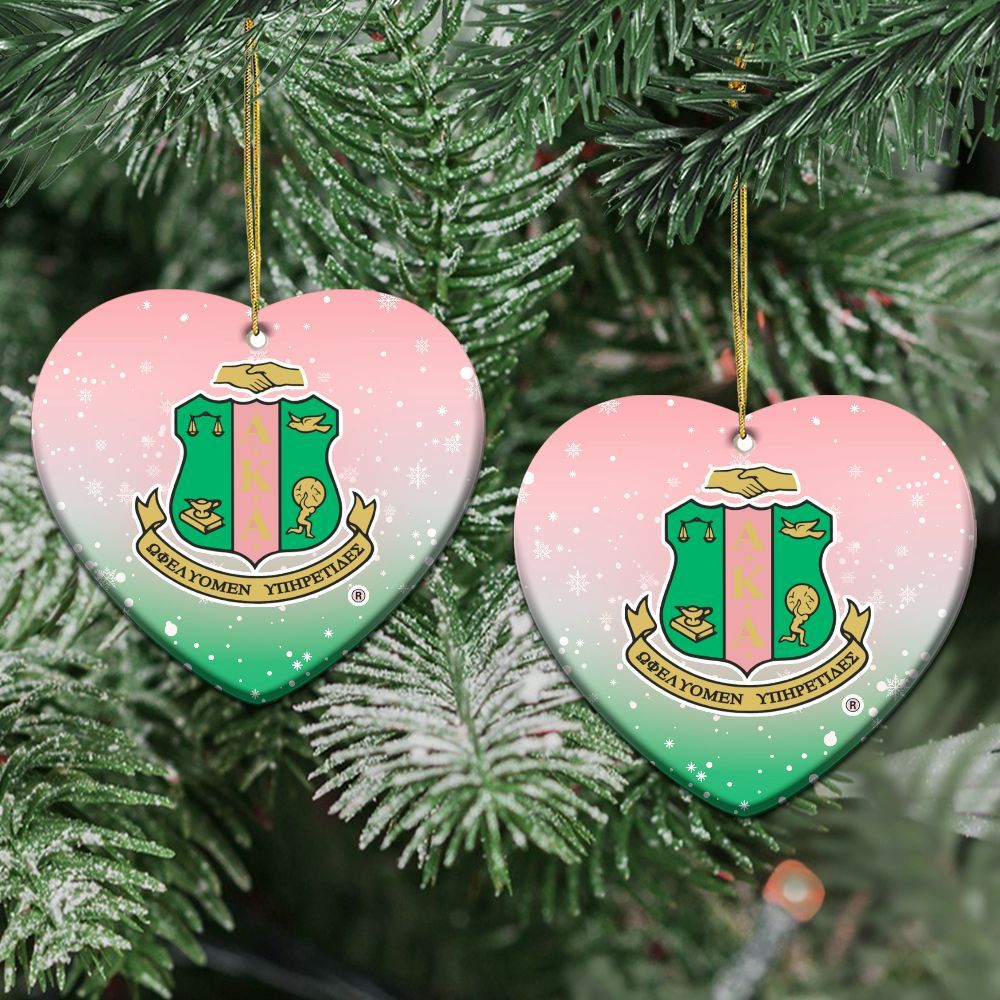 Ireishprint A.K.A Ceramic Ornament, Pink Mix Green Christmas Ornament