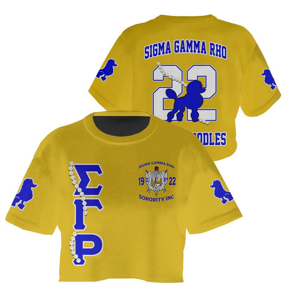 Ireishprint Sigma Gamma Rho Custom Chapter Crop Shirt, Personalized Pretty Poodles Sigma Gamma Rho Sorority Crop Top 3D