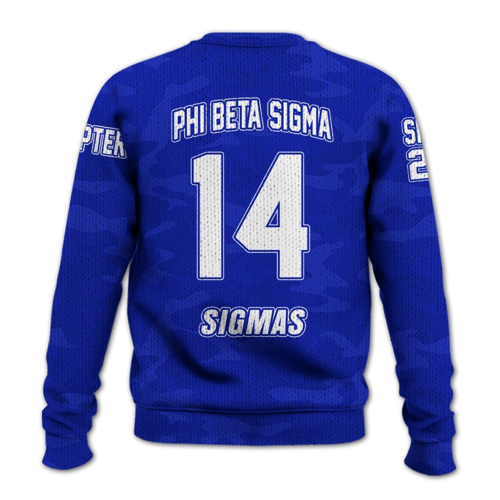 Ireishprint ΦΒΣ Custom Chapter Shirt, Personalized Camo Style Royal Blue Shirt 1914 Fraternity Knitted Sweater