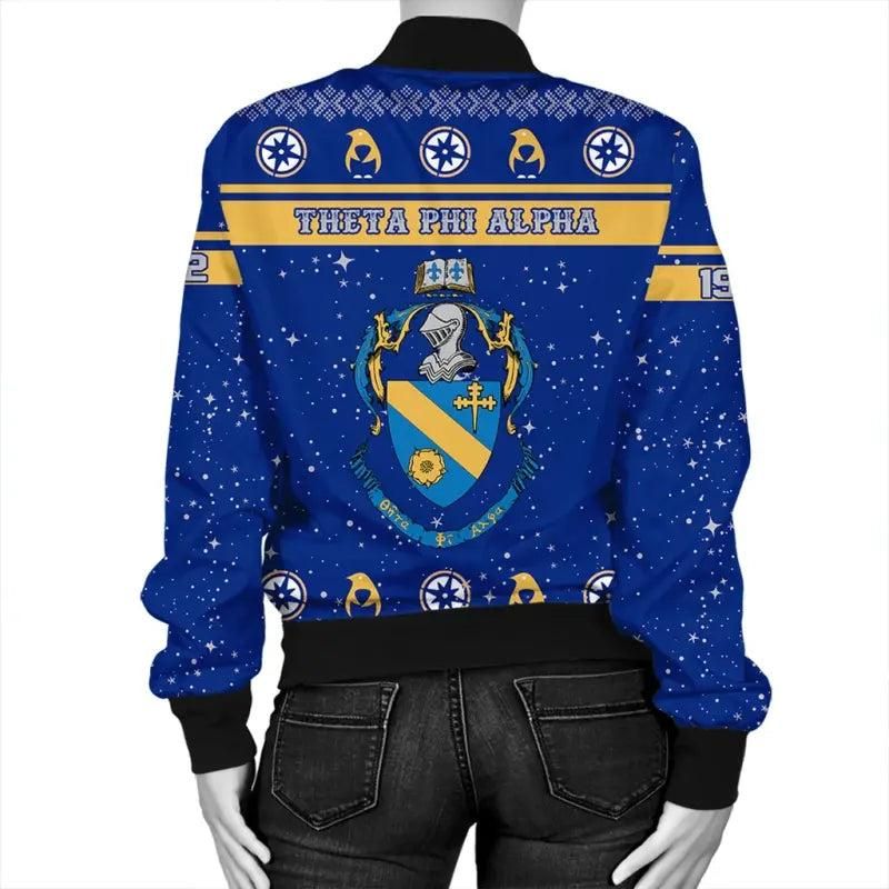 Christmas Style Sorority Theta Phi Alpha Bomber Jacket RLT8