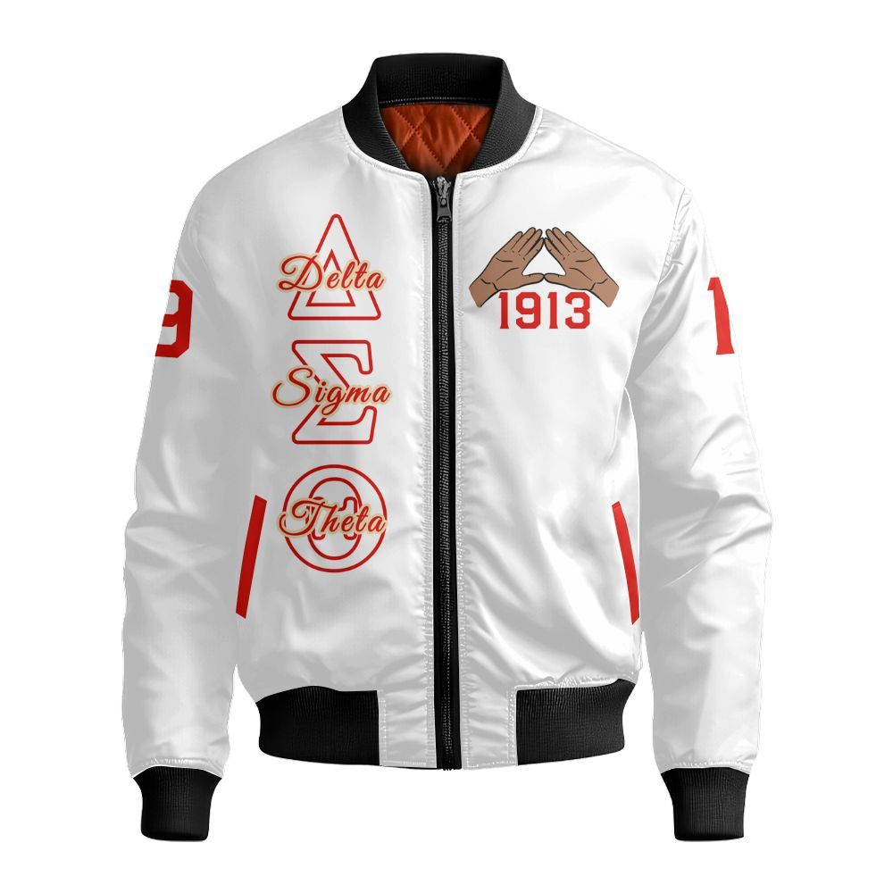 Ireishprint Delta Sigma Theta Polo Shirt, Delta Girl Hand Sign White Polo Shirt Delta Sigma Theta Sorority Bomber Jacket