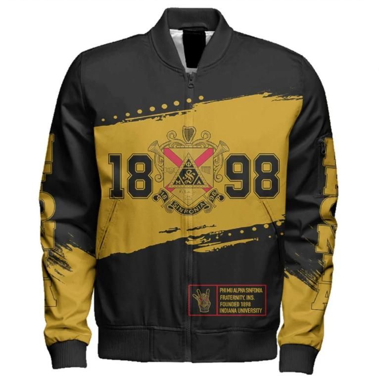 Africa Zone Jacket - Phi Mu Alpha Sinfonia Indiana University Sleeve Zip Bomber Jacket