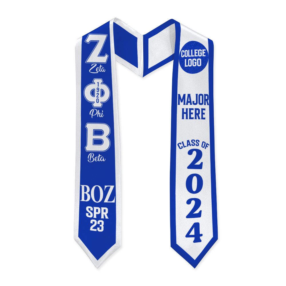 Ireishprint Zeta Phi Beta Custom Your Logo Graduation Stole, Personalized Mix Color Graduation Stole Zeta Phi Beta Sorority
