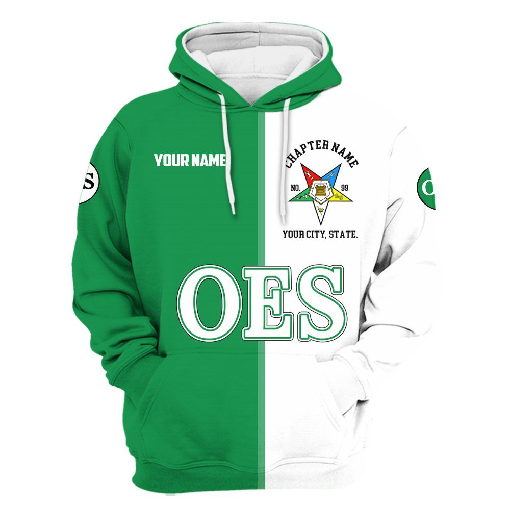 Ireishprint OES Custom Legacy Shirt, Green Circle Legacy Style Order Of The Eastern Star OES Hoodie