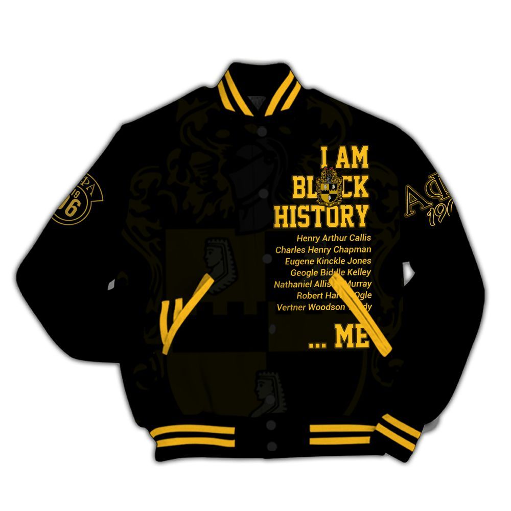 Ireishprint ΑΦΑ Varsity Jacket, Gold Mind ΑΦΑ Fraternity Founder Since 1906 Fraternity Jacket