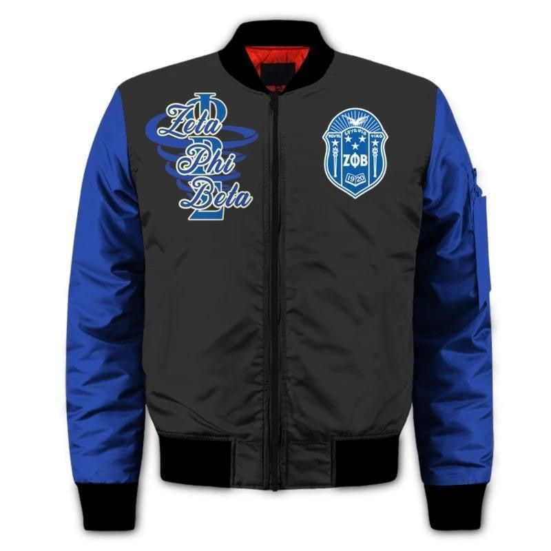 I Am Zeta Phi Beta Girl Sleeve Zip Bomber Jacket