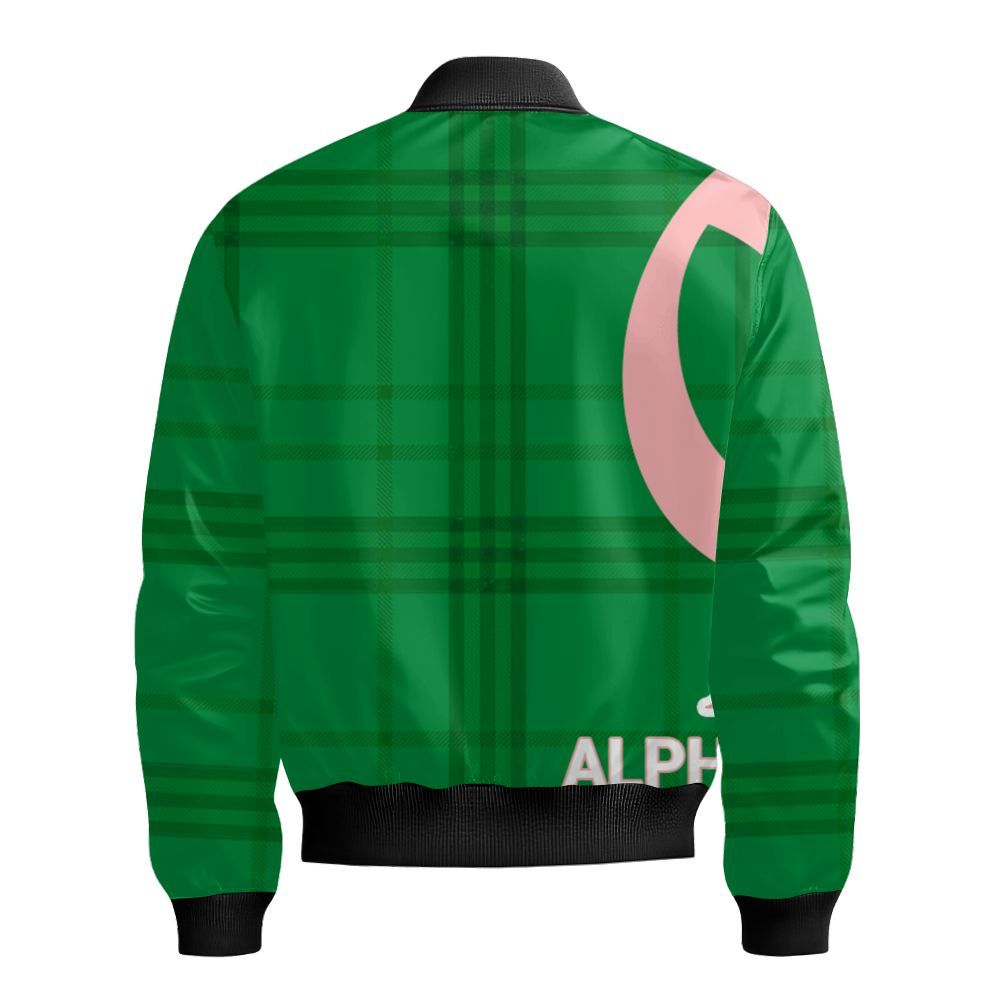 Ireishprint A.K.A Ceramic Ornament, Handsign Inspired Apple Green 1908 Sorority Christmas Ornament Bomber Jacket