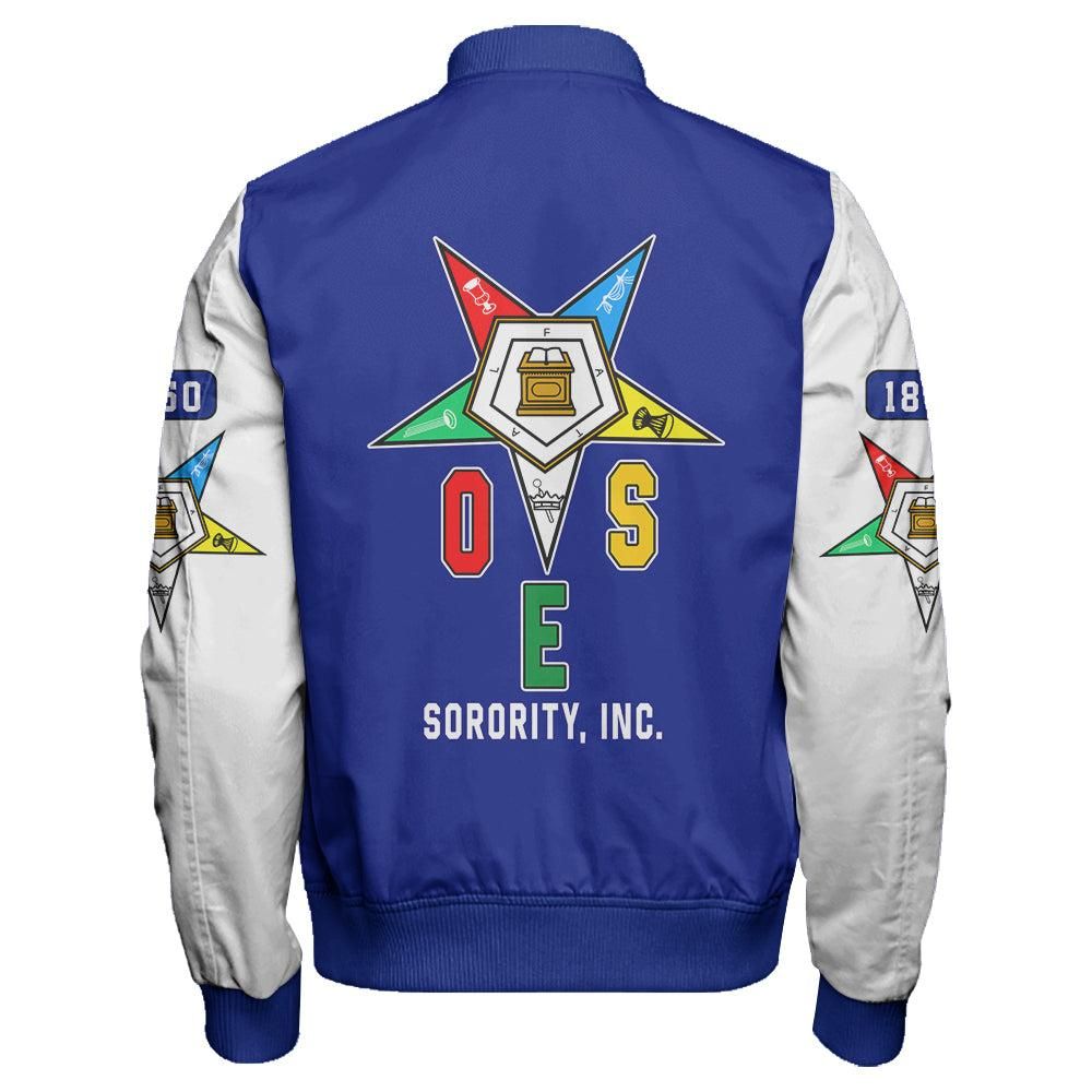 Order Of The Eastern Star Varsity Sleeve Zip Bomber Jacket T09