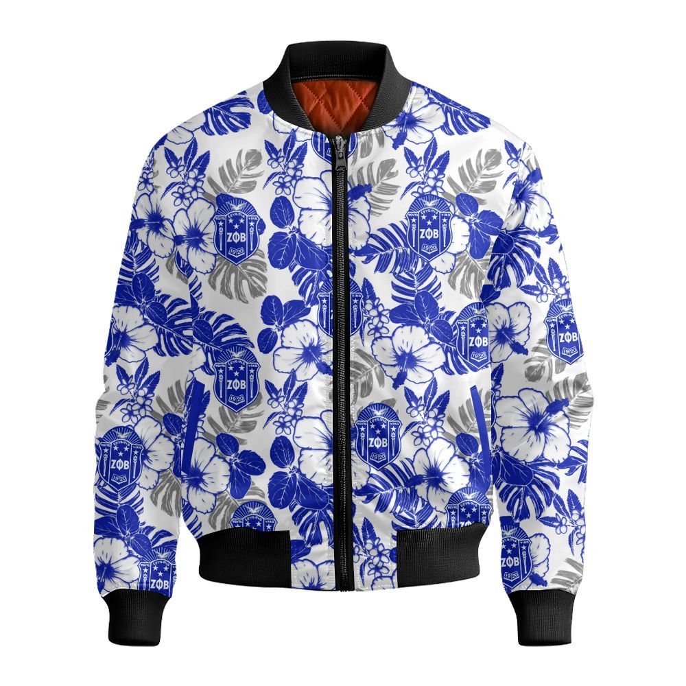 Ireishprint Zeta Phi Beta Hawaii Short, Tropical Flowers Hawaii Short Zeta Phi Beta Sorority Bomber Jacket