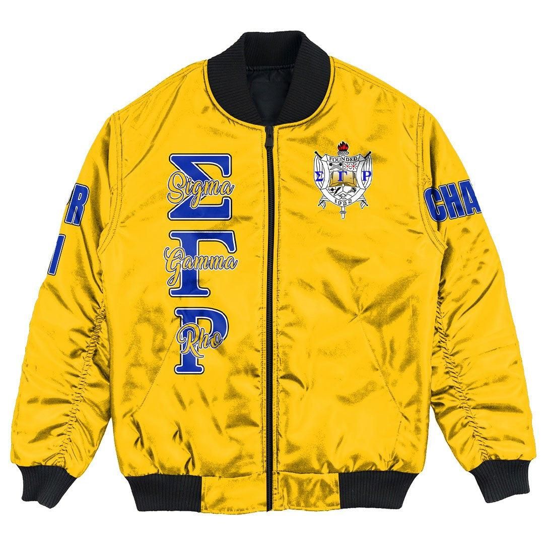 Personalized Sigma Gamma Rho Gold Bomber Jacket