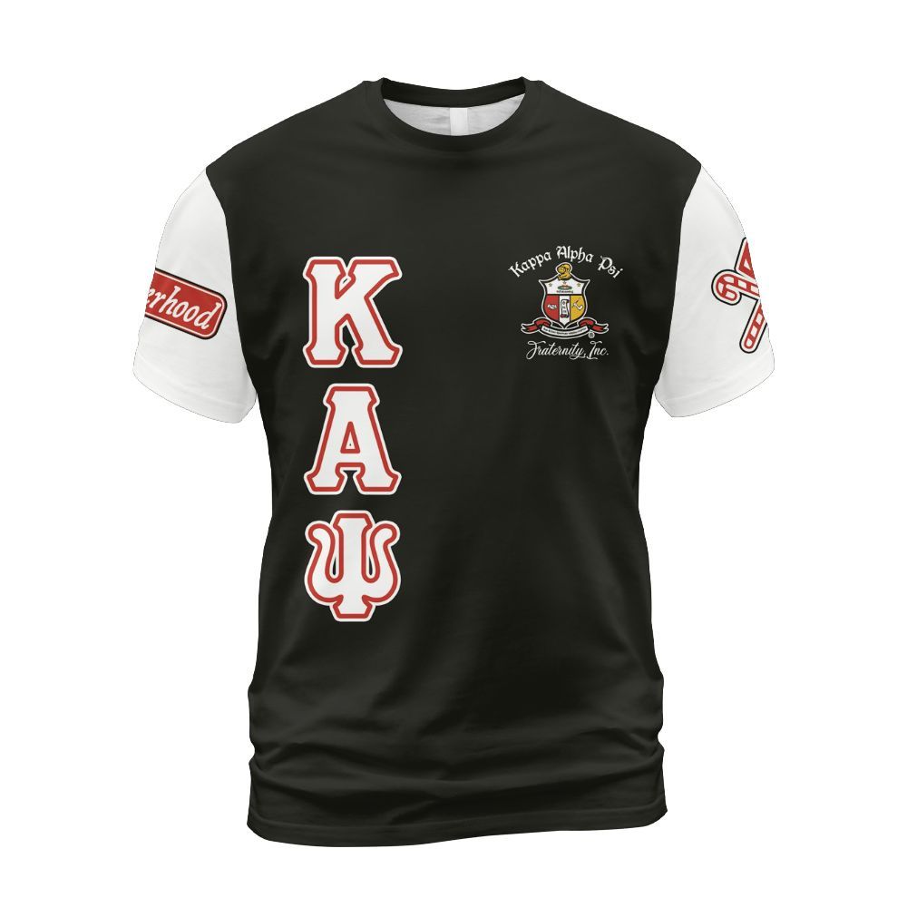 Ireishprint ΚΑΨ Shirt, Simple Black Sporty Style Kappa Yo Nupe 1911 Fraternity Shirt