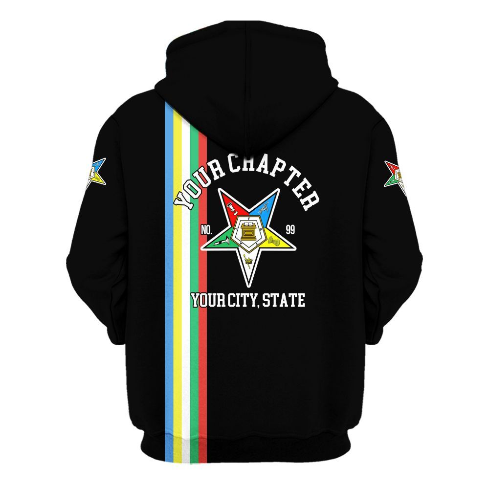 Ireishprint OES Custom Legacy Shirt, Black Line Emblem Order Of The Eastern Star OES Hoodie