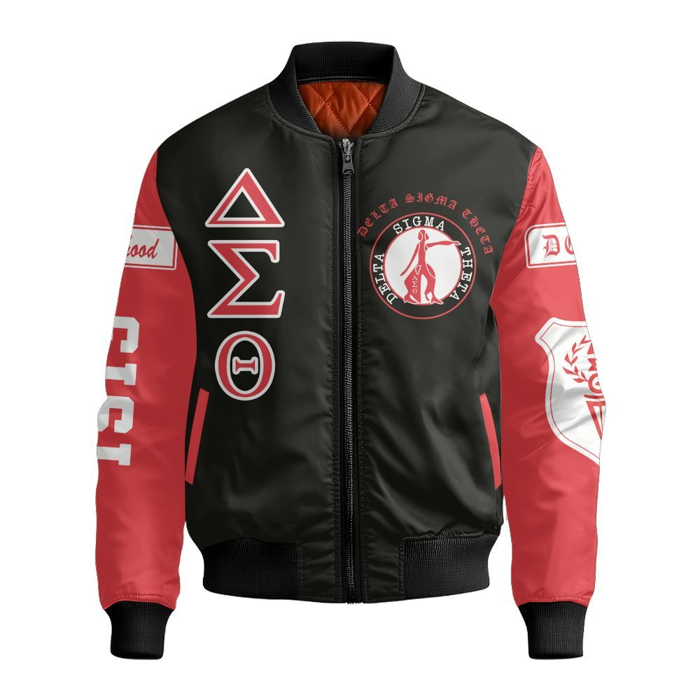 Ireishprint Delta Sigma Theta Off Shoulder Sweatshirt, Delta Sigma Theta Sorority Sisterhood Sorority Bomber Jacket