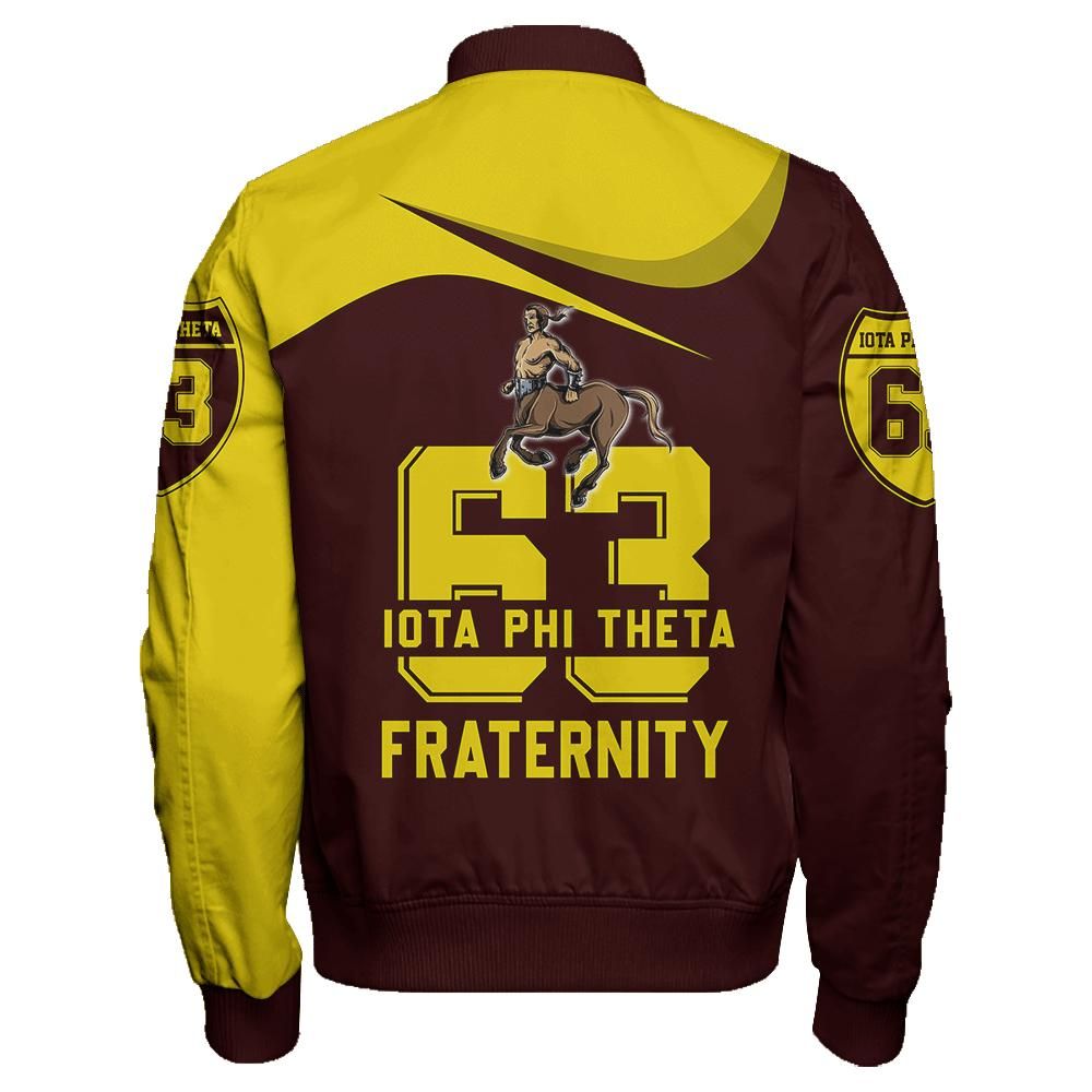 Iota Phi Theta Curve Style Sleeve Zip Bomber Jacket J09