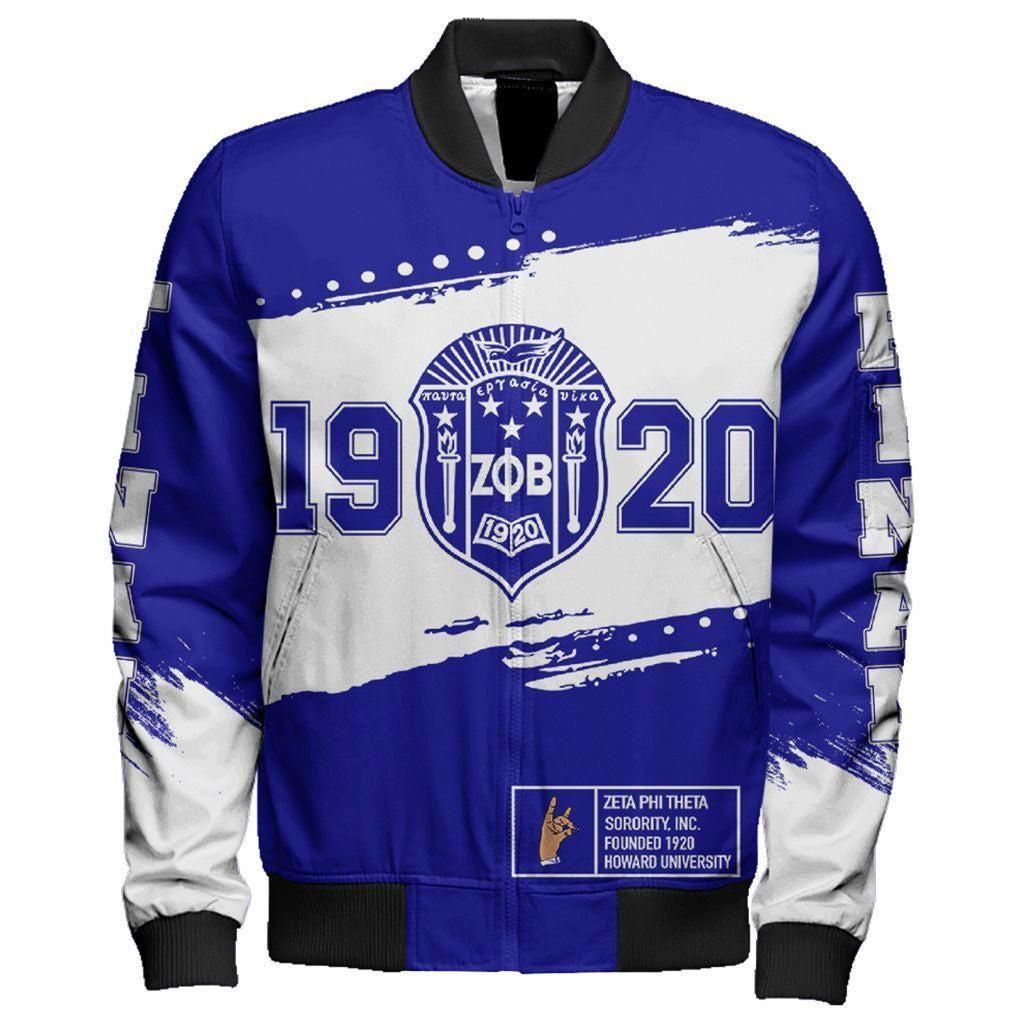 Zeta Phi Beta University Sleeve Zip Bomber Jacket